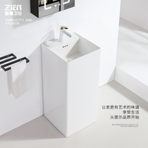 Post-column washbasin ceramic upright washbasin minimalist small family type floor-type terrace basin balcony integrated column basin