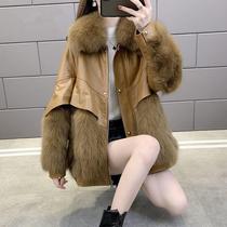 Stitching Fur Women's 2021 Winter New Imitation Fashion Skinny Plus Cotton Thickened Imitation Fox Hair Coat