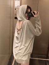 Backless tulle sunscreen shirt swimming blouse female summer thin arm sweatshirt hooded sunscreen Super fairy sexy