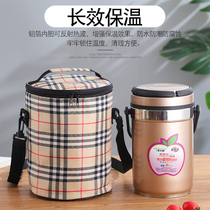 Waterproof insulated lunch box Aluminum Foil Lunch Box Bag With Rice Hand Insulation Bag Round Big Horn box Insulated Barrel Bag