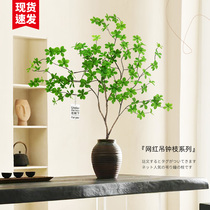 Horse drunk wood simulation green plant high-end light luxury hanging clock living room dining table flower arrangement decoration decoration simulation flower fake flower decoration