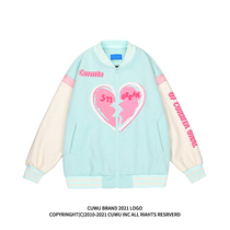 cuwu Harajuku wind sweet cool bat Jacket Womens ins Tide brand couples Autumn New American Street jacket