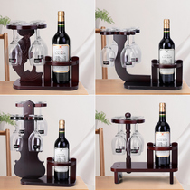 Wine rack ornaments Nordic creative modern simple solid wood shelf Household living room hanging cup rack upside down wall hanging
