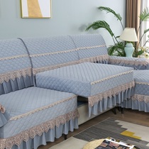 2021 New plush full bag sofa cushion Four seasons universal minimalist anti-slip cushion Sub-leather sofa cover full cover cloth