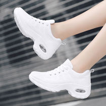 Yang Liping professional performance trolling dance shoes womens white mesh air cushion sneakers soft bottom breathable height-increasing dance shoes