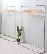 Clothing store hangers Nordic stainless steel silver display shelves womens clothing store simple Zhongdao floor-to-ceiling display stand