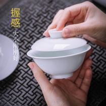 Pure handmade Bowl single Jingdezhen tea cup blue and white porcelain Thin tire is not hot large ceramic three tea bowl