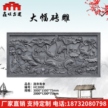 Xinwang antique brick carving Ancient building brick carving relief ancient town street view Large brick carving For more than a year Brick carving pendant