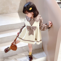 Balabala official website female baby Autumn dress 2021 New Style 5 girls Princess Dress 1-3 years old children