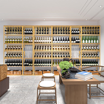 Red wine shelf Light luxury style wine rack Wine shelf Floor-to-ceiling wine cabinet Commercial winery liquor display cabinet customization