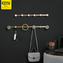 Light luxury brass brushed clothes hat adhesive hook door rear porch Hook free toilet bathroom bathroom full copper clothes hook