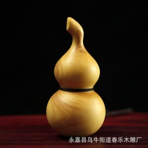 Yellow Poplar Wood Carving Handicraft Essay with Handlebar Pendants of Pendant Fu