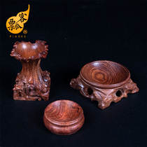 Natural gourd base mahogany hollow root carving bracket solid wood seat round ornaments crystal ball stone egg carving bottom support