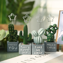 Resin cactus sticky note clip Vertical desktop message clip Small ornaments Photo photo clip ins business card clip Creative stationery shelf hand account