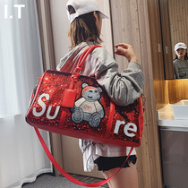 Hong Kong Travel Bag Women Large Capacity Short Carry-on Luggage Bag Sports Fitness Bag Women Dry Wet Separation Bag Travel Bag