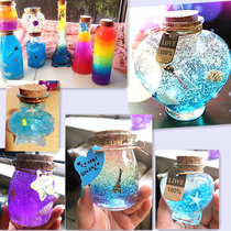 DIY rainbow night light sand starry sky Ocean suction blisters Large Everest Wish Bottle full set of material glass driftwood