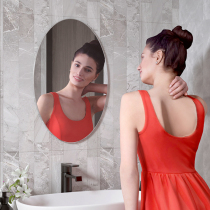 Mirror sticker Soft mirror HD Self-adhesive no-frame make-up mirror Student Dormitory Bathroom toilet One-piece round