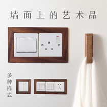 Solid Wood Trim Switch Discount Debriefing Wall Power Plugboard Switch Protection Creative Modern Brief Nordic Wind