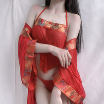 Net red belly suit ladies sex underwear red Hanfu ancient style pajamas classical sex passion uniform ancient style