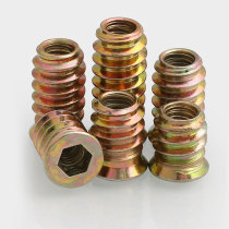 M6M8 internal and external tooth nut countersunk head hexagon furniture embedded belt pad belt Medium solid woodworking nut Iron galvanized