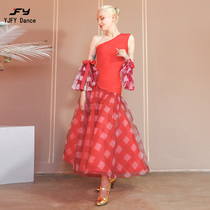 See also Fanyu national standard dance dress new sleeveless red modern dress dance performance big swing skirt TL749