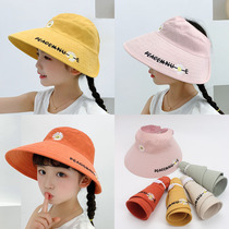 Childrens hat summer sunscreen girl little Daisy empty hat big hat brim thin shade Princess travel sun hat tide