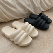 Couple home slippers men and women indoor household Japanese fashion thick bottom deodorant non-slip bathroom bath slippers summer