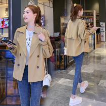 Short style wind clothes womens spring clothing 2022 new this year pop great coat Korean version loose with little subspring autumn coat tide