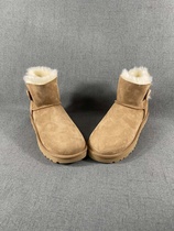 UJIA autumn winter ladies snow boots sheep fur one flat classic belly button warm boots 1016422