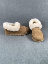 UJIA fur one-piece snow boots autumn and winter new womens shoes classic ring mouth flat bottom casual wool shoes