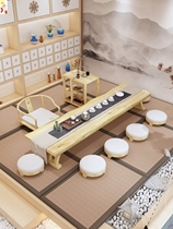 Japanese Zen tea table all solid wood tatami tea table tea room floor table small small table new Chinese floating window small coffee table
