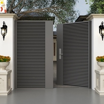 Wrought iron villa gate outdoor courtyard simple Louver open door yard door single double open iron door country entrance door