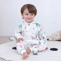 Spring and Autumn New Baby Zipper Climbing Clothes Ha Clothes Baby Sleeping Bag Anti-Kick Baby Pajamas
