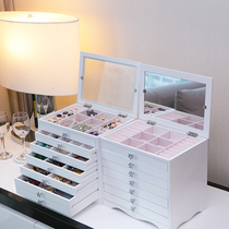 Jewelry storage box household wood high-grade exquisite jewelry box multi-layer large-capacity jewelry box girlfriend holiday gift