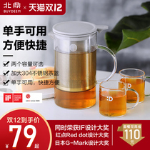 Beiding bubble teapot piaoyi Cup office flower teapot filter heat-resistant glass tea set tea water separation household pot