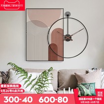 Modern simple living room clock hanging painting restaurant combination with clock mural personality Creative Corridor aisle art wall clock