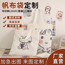 Canvas bag canvas bag custom one order double-sided printing to map customization can be printed logo Custom blank bag women