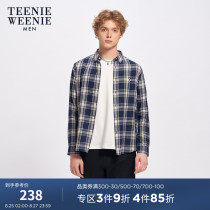 TeenieWeenie Bear mens Korean fashion shirt jacket Casual plaid long-sleeved shirt Xinjiang cotton