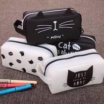 Stationery box male junior high school students 2021 new dirt-resistant girl large space pencil bag cute pencil bag pencil case