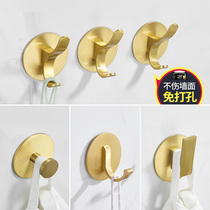 Free Punch Space Aluminum Hook Powerful Viscose Kitchen Wall Bearing Wall-mounted Stick Hook Free of nail bathroom Hanging Clothes Single Hook