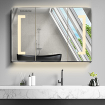 Light luxury smart mirror cabinet Bathroom wall-mounted locker LED all-in-one cabinet Bathroom bathroom mirror box anti-fog function