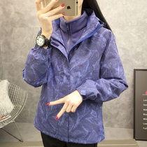 Female Spring and Autumn Tide brand three-in-one detachable addition velvet windbreaker 2021 new winter coat mountaineering suit men