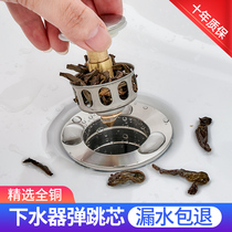 Wash basin water leakage plug wash basin water pipe fittings toilet stainless steel press type bounce core