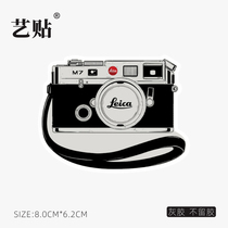 Art stickers hand-painted Leica notebook Apple creative stickers suitcase nostalgic stickers waterproof gray glue without adhesive stickers