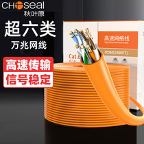 Autumn leaf original super six types of non-shielded network cable CAT6A class 10000 trillion high-speed pure copper engineering home installed broadband network line