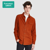 All cotton era men's autumn new retro fine corduroy shirt Japanese tooling wind coat POC203021