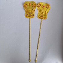 Zong Buddha Taoism 24k Kim Sun Yue fan practice Taiwan Mazu goddess Buddha statue weapons accessories God supplies