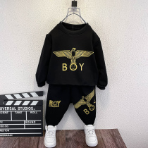Korean boys autumn suit 2021 childrens sports Spring and Autumn Net Red foreign fashion handsome two-piece tide suit