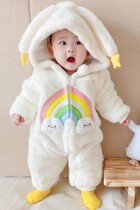 Korean version of baby winter clothes female baby winter one-piece cotton clothes newborn toddler sweater thickened out clothes