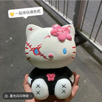  Little red book with the same kitty cat hand-painted handmade diy coloring vinyl doll plaster doll piggy bank super cartoon